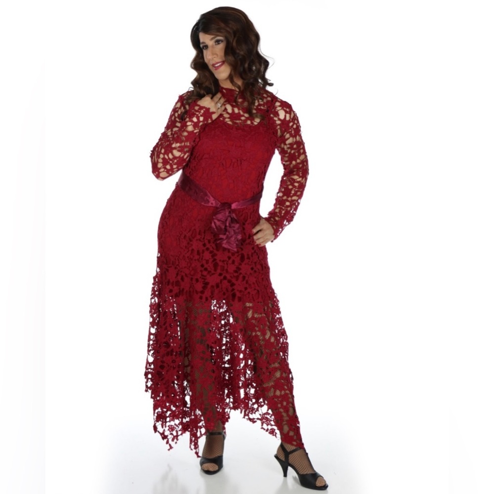 Beautiful Red Crochet/Lace-Style Dress, Sz. 3X, NWOT
